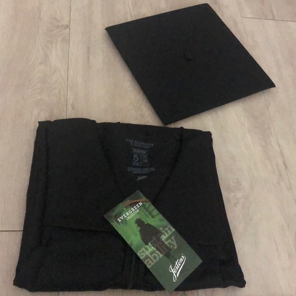 NWT black graduation cap and gown
